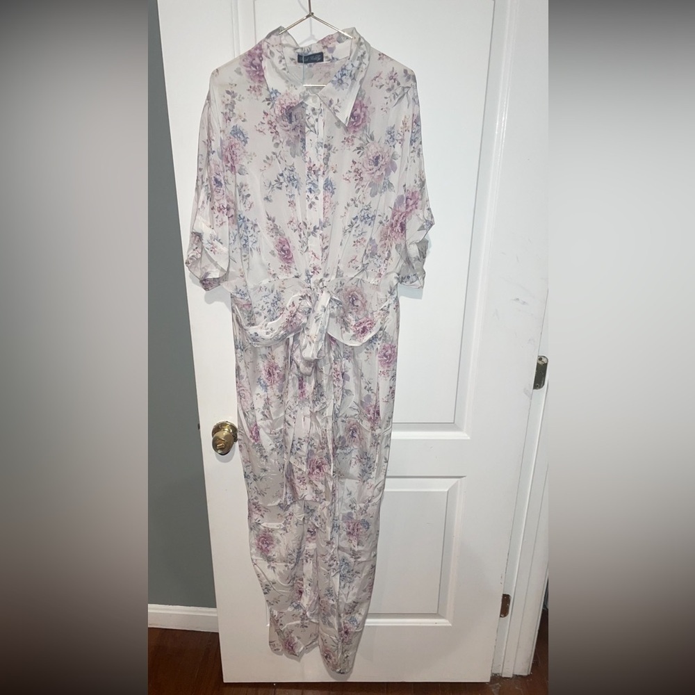 Trish Scully Floral Front Tie Button Up Dress Size 12 Nwt! — image 2 of 4